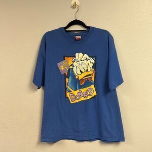 Vintage 90's Mickey Inc. Men's Blue Hot Head‎ Donald Duck T-Shirt Size XXL